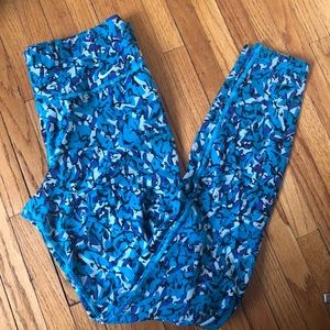Nike Dri-Fit Leggings - Size M - Quake Blue print